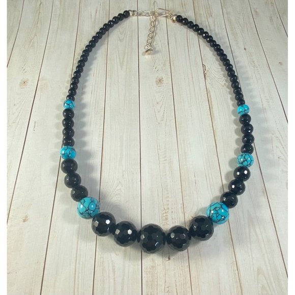 Jay King DTR 925 Midnight Chalcedony Blue Turquoise Beaded Necklace Signed - Picture 3 of 7